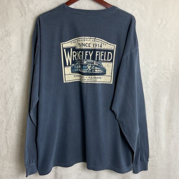 Chicago Cubs Wrigley Field Long Sleeve Tee Blue 3XL - Picture 6 of 9